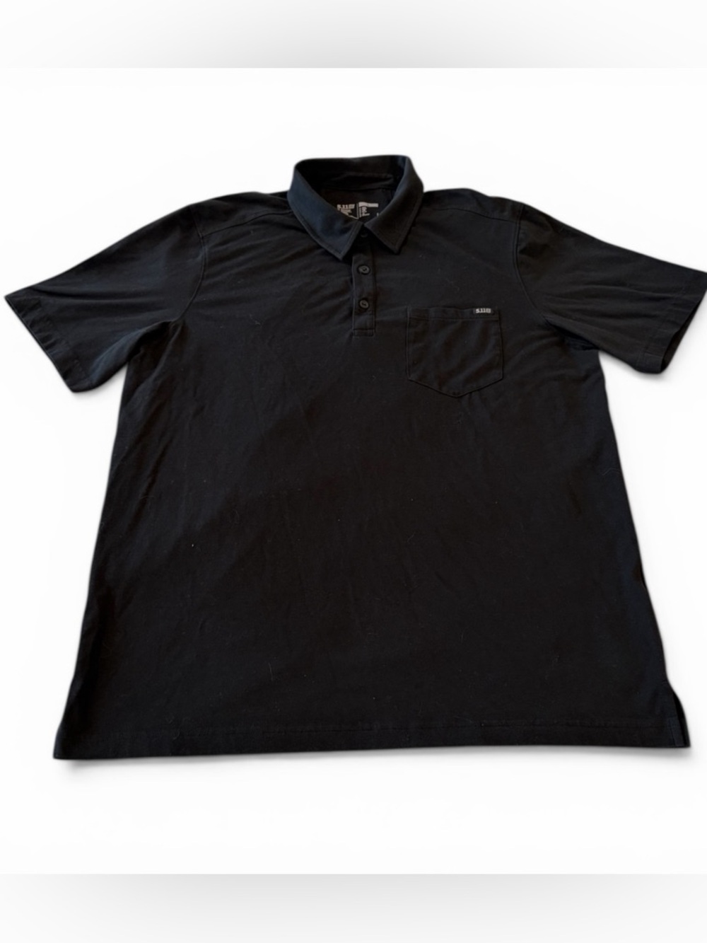 5.11 Tactical Short Sleeve Polo Shirt Black Chest Pocket Stretch Work Large